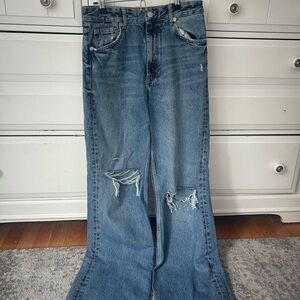 Women's Blue Distressed Jeans